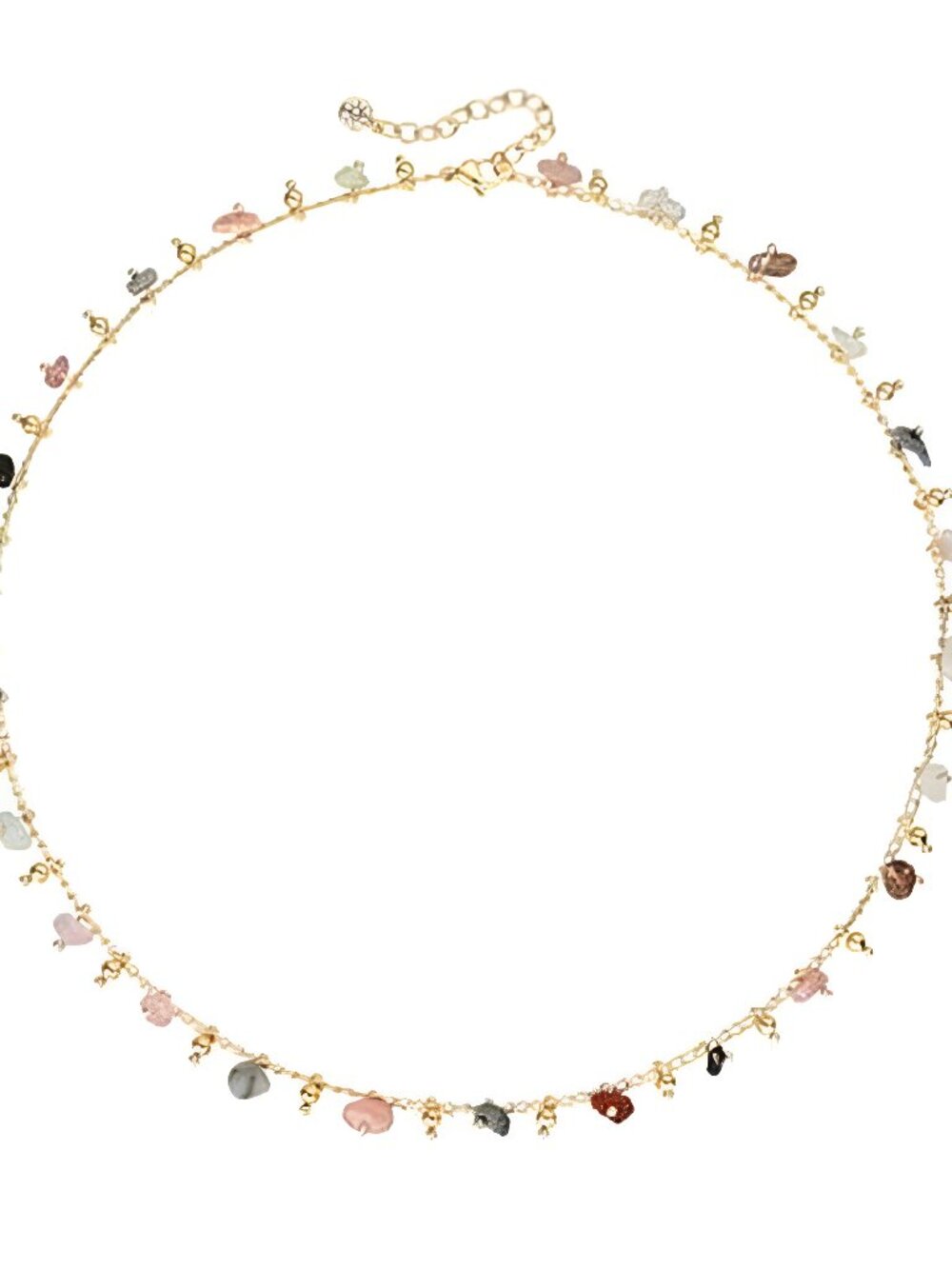 Beaded Necklaces for Women 14K Gold Plated Dainty Colorful Green/Rose